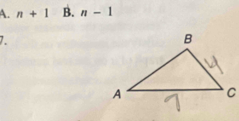 n+1 B. n-1
7.