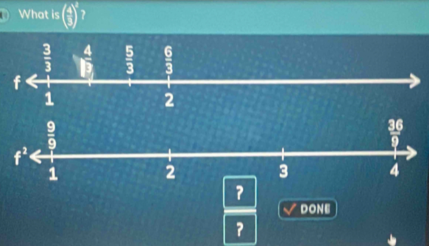 What is ( 4/3 )^8
？
DONE
？