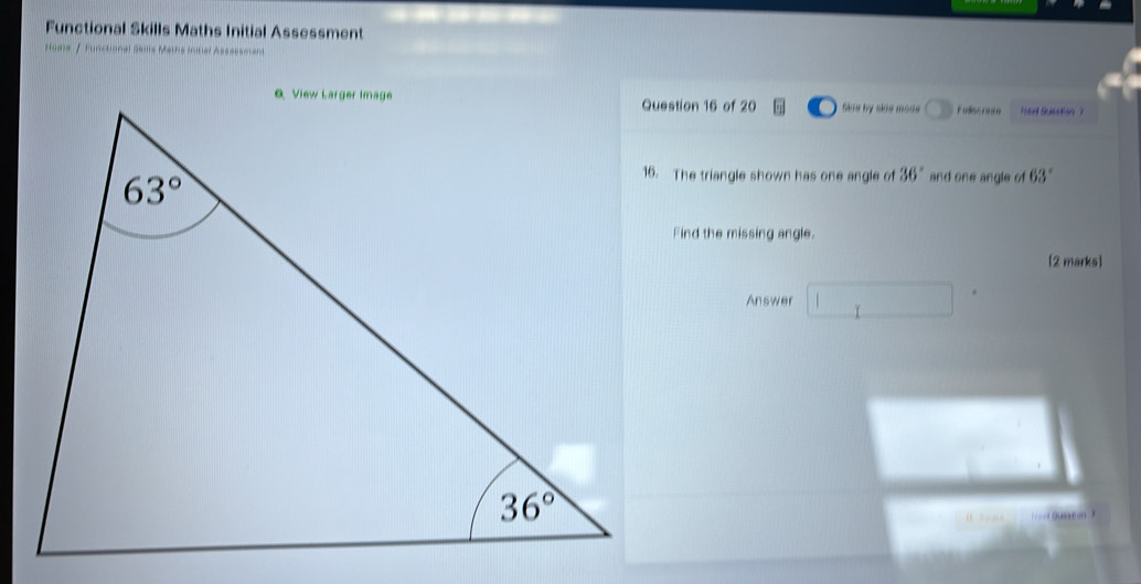 Solved: Functional Skills Maths Initial Assessment oms / functional s ...