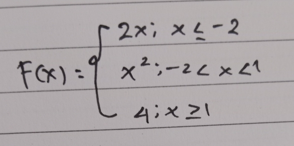 F(x)=beginarrayl 2x;x≤slant -2 x^2;-2