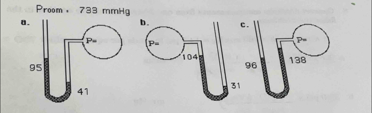 Proom 733 mmHg
a
c.
P=
96 138