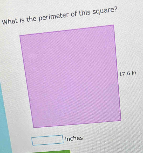 Whe perimeter of this square?
inches