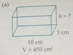 cm
V=450cm^3