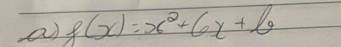 a g(x)=x^2+6x+l