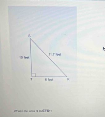 What is the area of △ STR ?