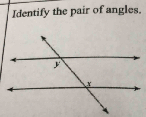 Identify the pair of angles.