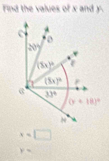 Find the values of x and y.
x=□
P=