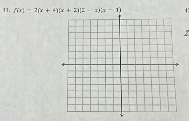 f(x)=2(x+4)(x+2)(2-x)(x-1) 1 
1