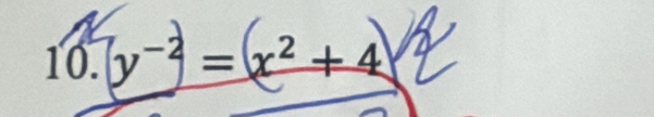 y^(-2)=x^2+4