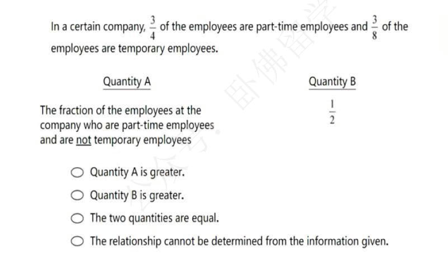 Solved: In a certain company, 3/4 of the employees are part-time ...