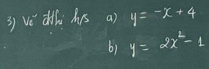 Ve' dh his a) y=-x+4
6) y=2x^2-1