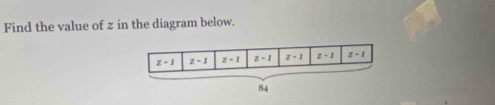 Find the value of z in the diagram below