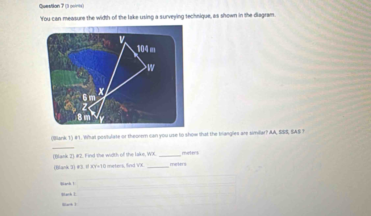 Solved: You can measure the width of the lake using a surveying ...