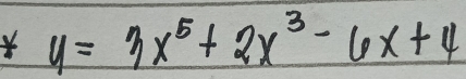 y=3x^5+2x^3-6x+4