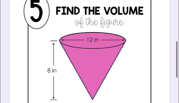 FIND THE VOLUME 
of the figure