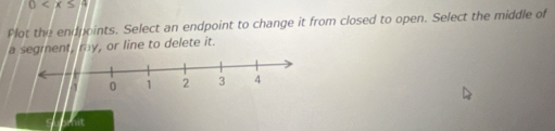 Plot the endpoints. Select an endpoint to change it from closed to open. Select the middle of 
a segment, ray, or line to delete it.