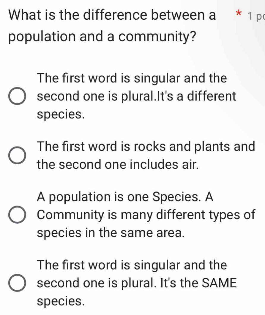 Solved: What is the difference between a * 1 p population and a ...
