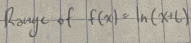 Ronge of f(x)=ln (x+6)