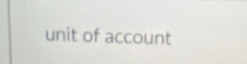 unit of account