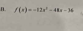 f(x)=-12x^2-48x-36