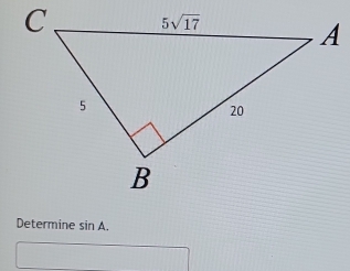 Determine sin A.