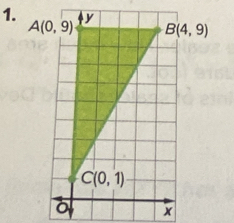 B(4,9)
A(0,9)
C(0,1)
x