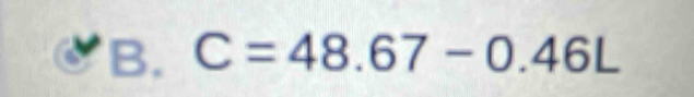 C=48.67-0.46L