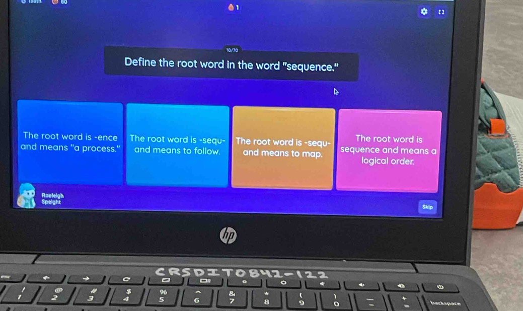 Solved: Define the root word in the word 