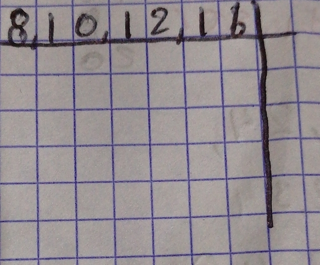 8, 10, 12, 16
frac frac -1^-
- = □ /□  