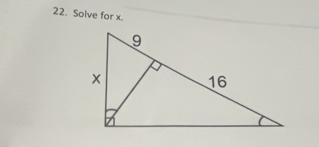 Solve for x.