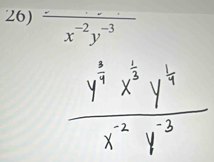 frac x^(-2)y^(-3)