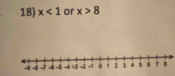 x<1</tex> or x>8