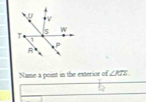 Name a point in the exterior of ∠ RIS