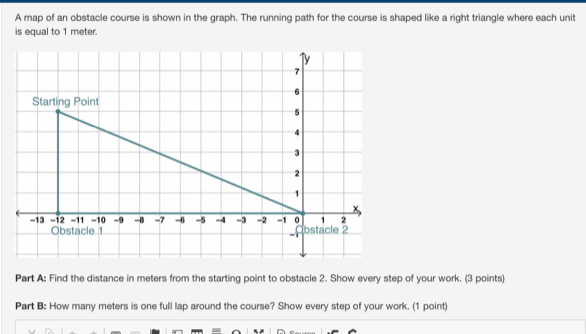 Solved: A map of an obstacle course is shown in the graph. The running ...