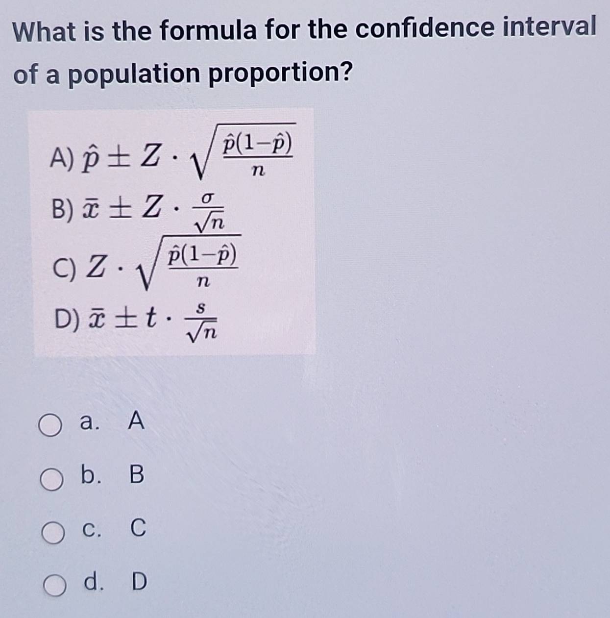 تم الحل:What is the formula for the confidence interval of a population ...