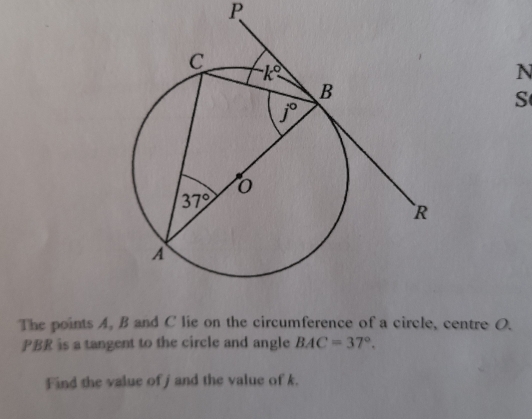 Solved: The points A, B and C lie on the circumference of a circle ...