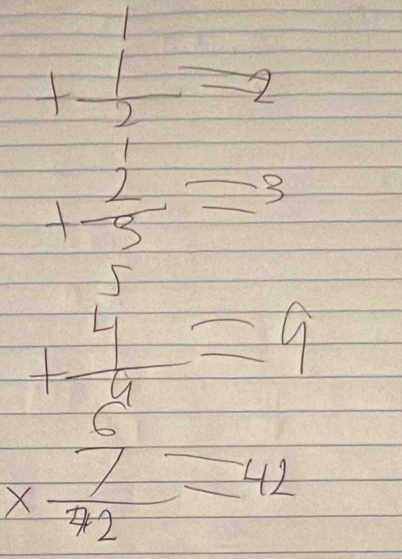 + 1/2 =2
+ 2/3 =3
J 
frac frac 7_4* frac 2 1/7  -5/4