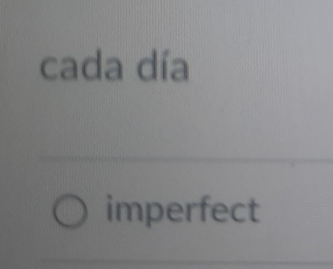 cada día 
imperfect