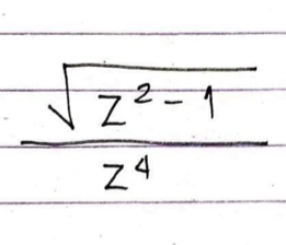  (sqrt(z^2-1))/z^4 