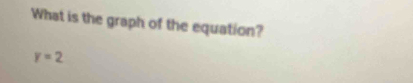 What is the graph of the equation?
y=2