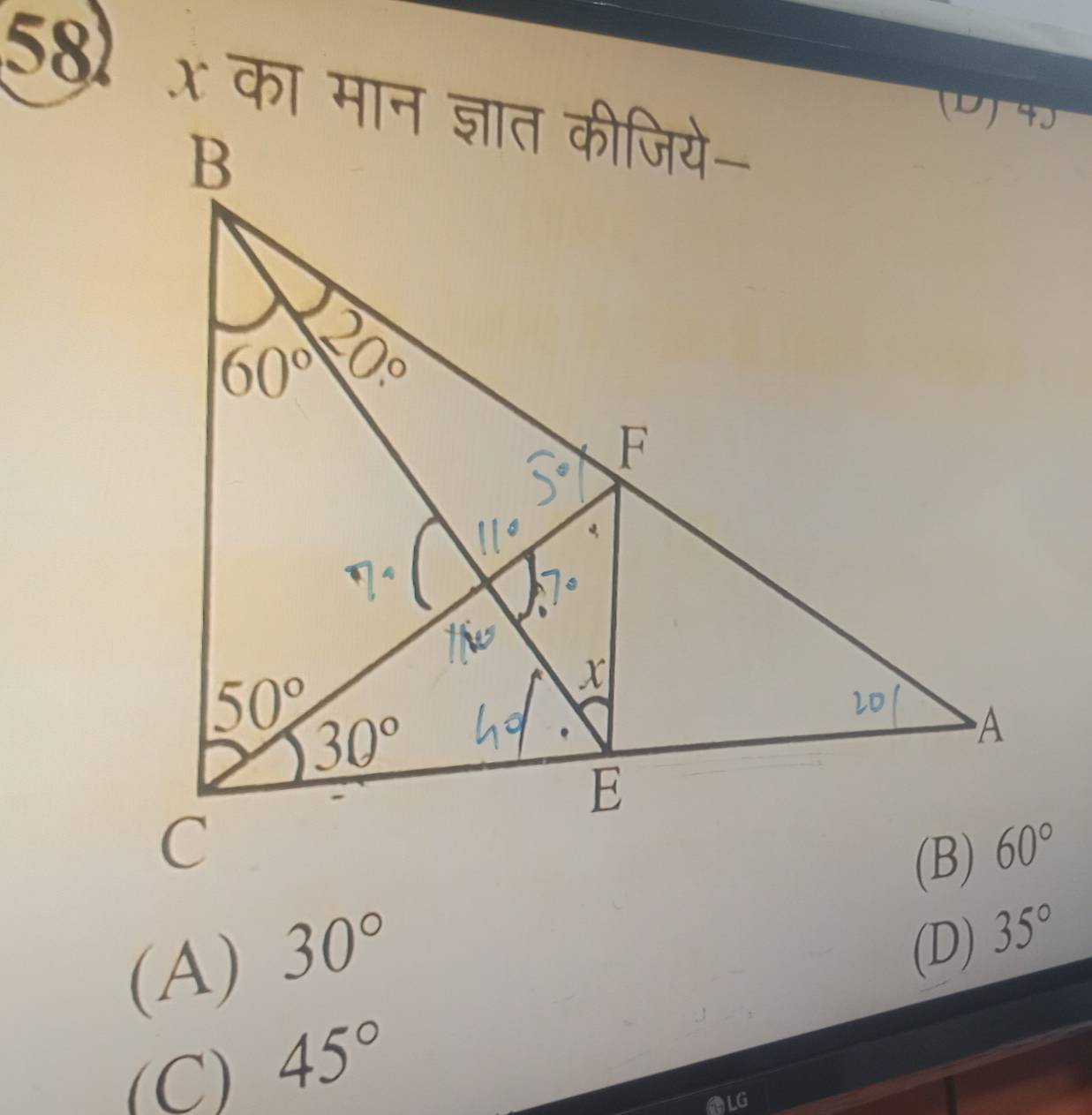 (A) 30°
(D) 35°
(C) 45°
BLG