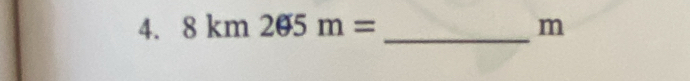 8km2θ 5m= _ m