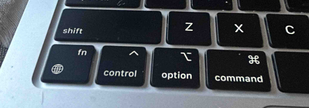 shift
Z
x
C 
fn 
τ 
H 
control option command