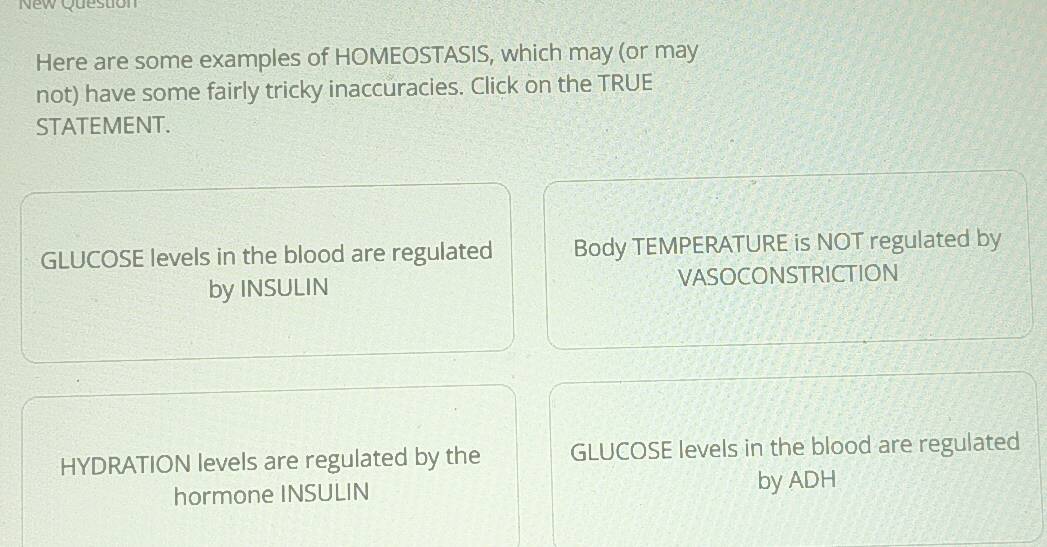 Gelöst:New Question Here are some examples of HOMEOSTASIS, which may ...