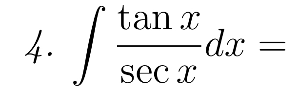 ∈t  tan x/sec x dx=