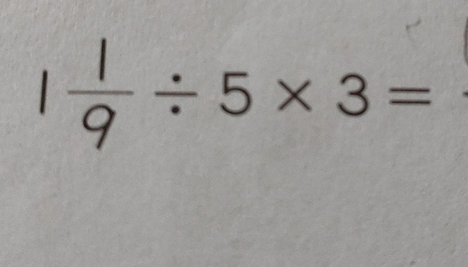 1÷5×3=