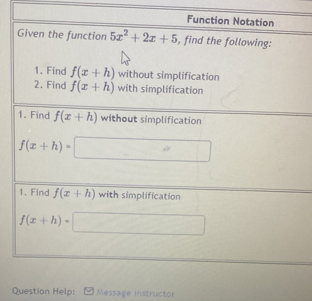 Question Help: Message instructor