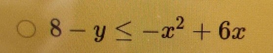 8-y≤ -x^2+6x