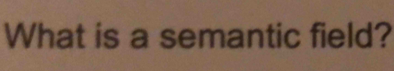 What is a semantic field?