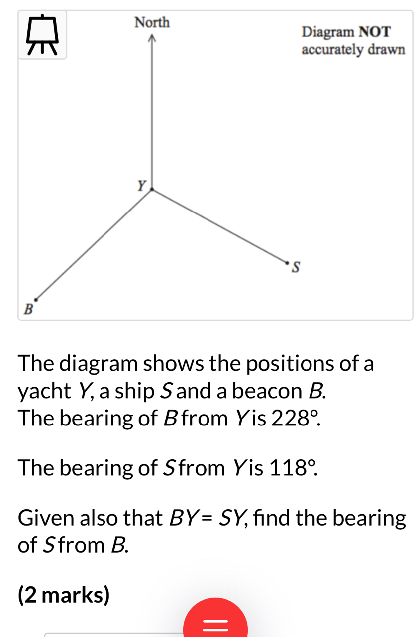 Solved: Diagram NOT accurately drawn The diagram shows the positions of ...